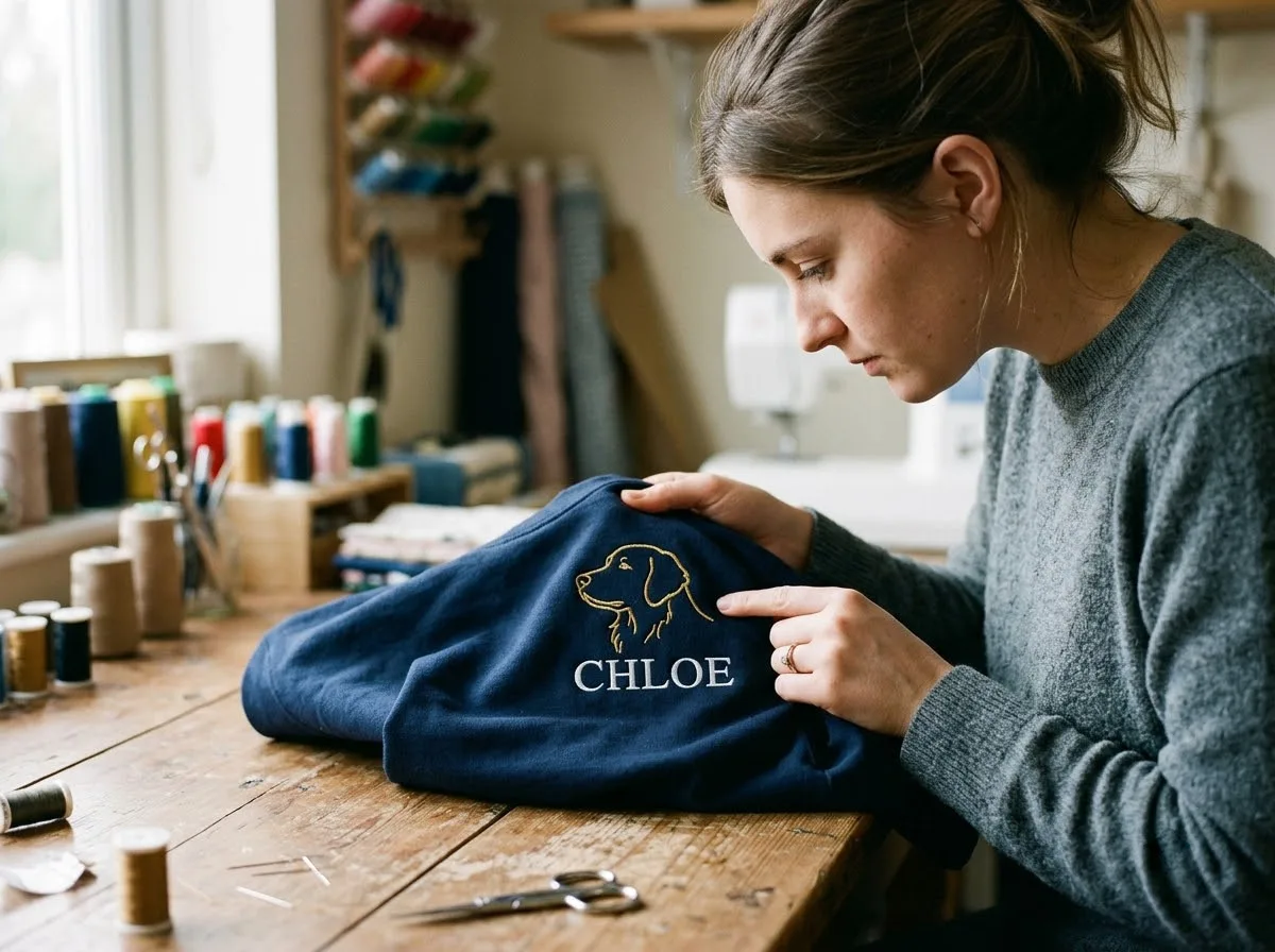 The Best Fonts for Embroidered Sweatshirts: A Sewist's Guide best fonts for embroidered sweatshirts — in-use lifestyle photo