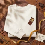 Golden Ticket Embroidered Sweatshirt - Minimalist Chocolate Bar Design, Pure Imagination Gift embroidered-sweatshirt