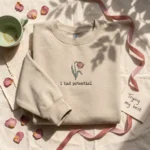 I Had Potential Embroidered Sweatshirt - Ironic Minimalist Wilted Tulip Aesthetic embroidered-sweatshirt