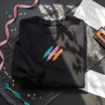 Spurs Fiesta Embroidered Sweatshirt - Retro 90s Paintbrush Design in Teal Pink Orange embroidered-sweatshirt