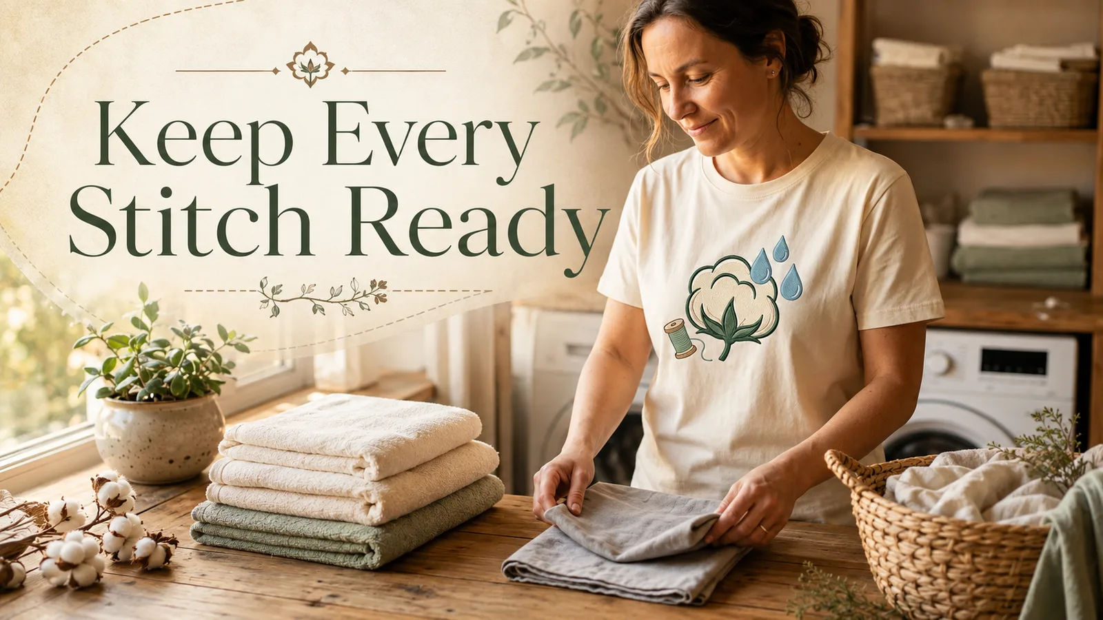 how to care for embroidered cotton shirts — lifestyle scene