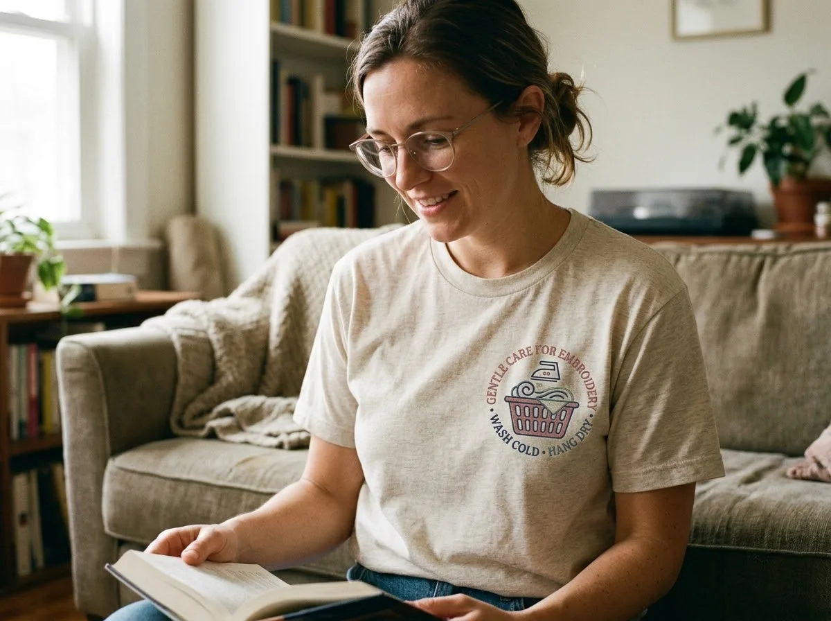how to care for embroidered cotton shirts — lifestyle photo
