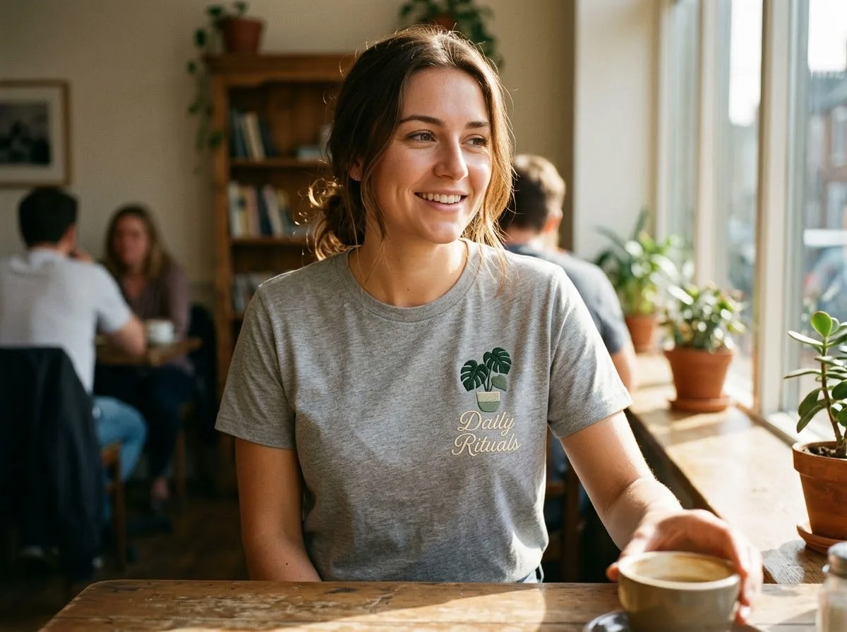 How to Style a Casual Embroidered Tee Without Looking Like You Tried Too Hard how to style a casual embroidered tee — lifestyle photo
