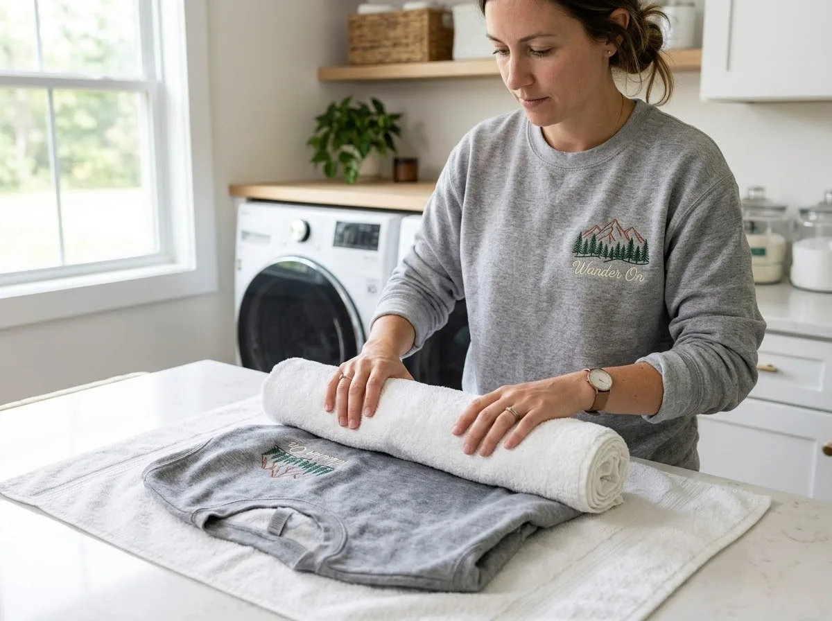 how to care for embroidered clothing — in-use lifestyle photo