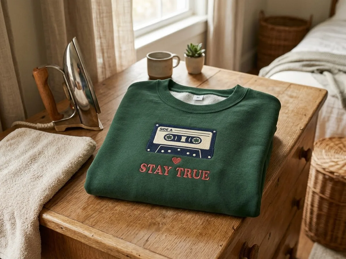 how to care for embroidered clothing — styled lifestyle scene