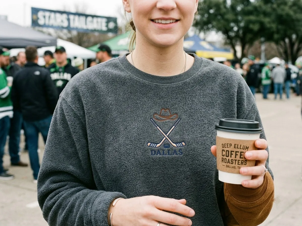embroidered vs printed apparel — in-use lifestyle photo