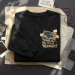 Midnight Channel Embroidered Sweatshirt - Yellow TV Static Mystery Gamer Hoodie embroidered-sweatshirt