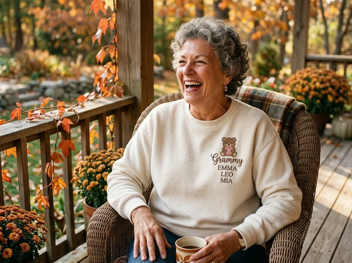 Funny Grammy Shirts: How to Pick an Embroidered Grandma Gift She'll Actually Wear funny grammy shirts — in-use lifestyle photo