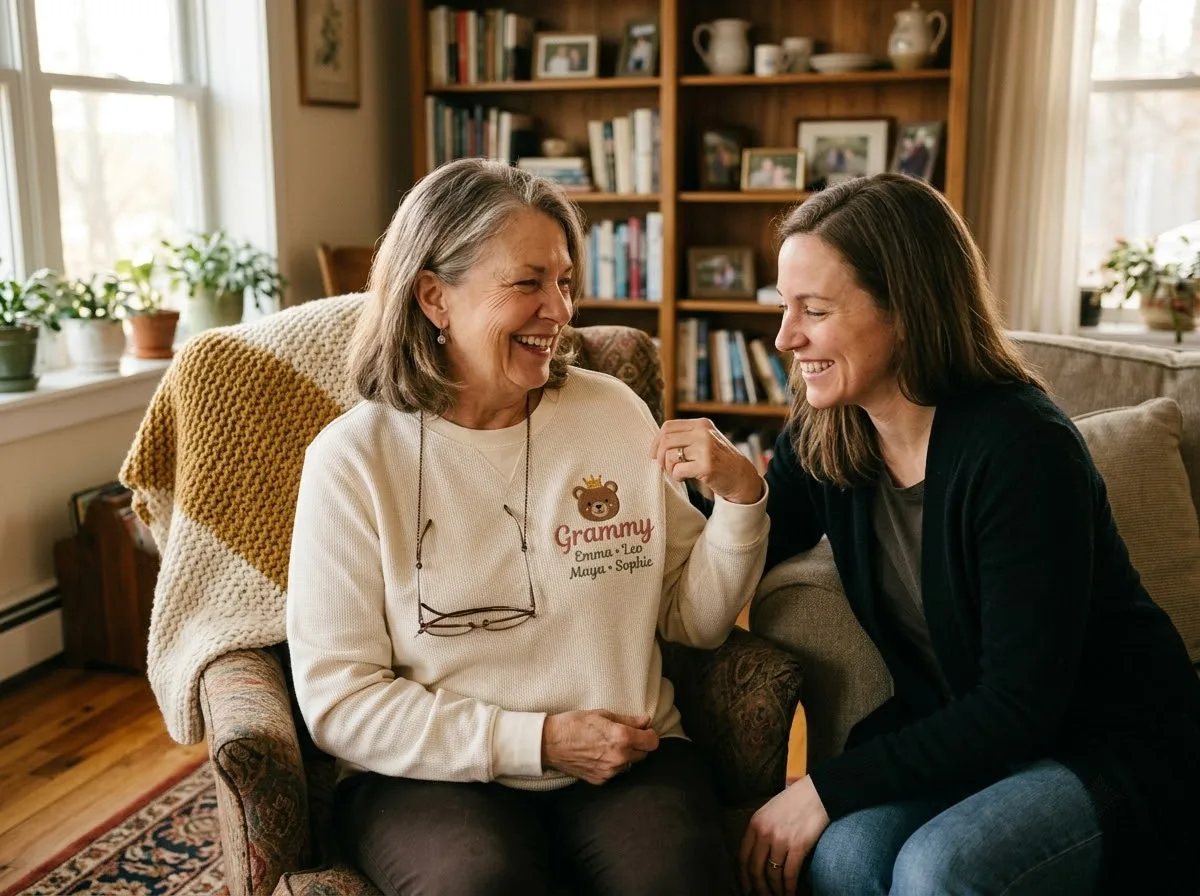 Funny Grammy Shirts: How to Pick an Embroidered Grandma Gift She'll Actually Wear funny grammy shirts — styled lifestyle scene