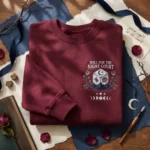 Night Court Embroidered Sweatshirt - Maroon Romantasy Game Night Hoodie And T-Shirt embroidered-sweatshirt