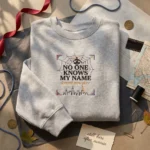No One Knows My Name Embroidered Sweatshirt - Anonymous Hero Brand New Day Hoodie embroidered-sweatshirt