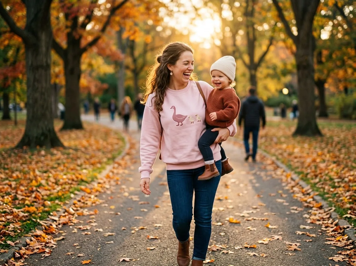 mother goose shirt — in-use lifestyle photo