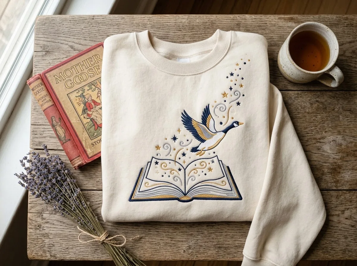 mother goose shirt — styled lifestyle scene