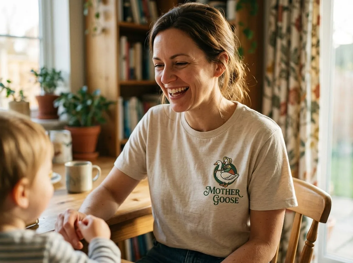 mother goose shirt — lifestyle photo