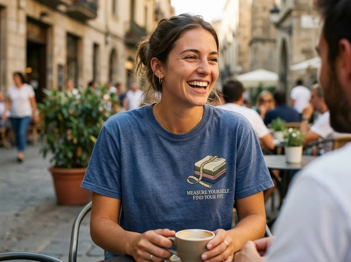 How to Choose T-Shirt Size Online: Measure Once, Order Confidently how to choose t-shirt size online — lifestyle photo