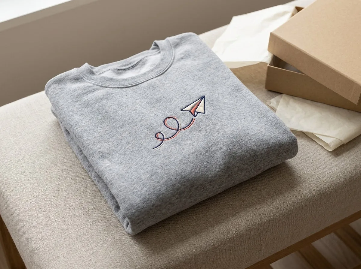 merch clothing size guide — styled lifestyle scene