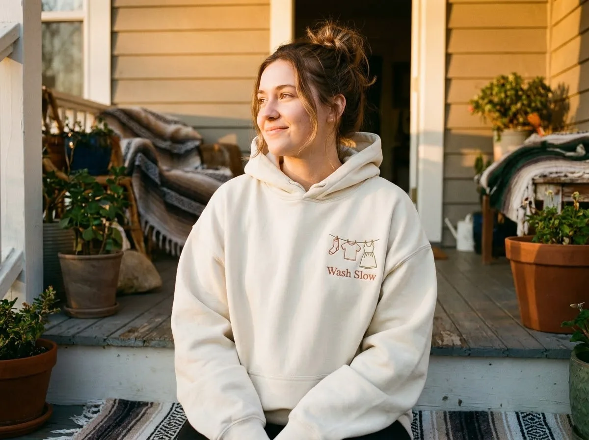 how to wash printed merchandise — styled lifestyle scene