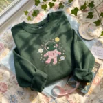Frog Sweatshirt - Space Frog Embroidered Sweatshirt, Frogcore Gift embroidered-sweatshirt